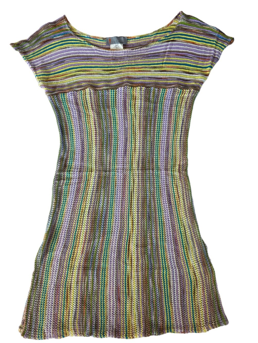 M Missoni Vintage Space-Dye Knit Tunic Dress Multicolor Striped Size 44